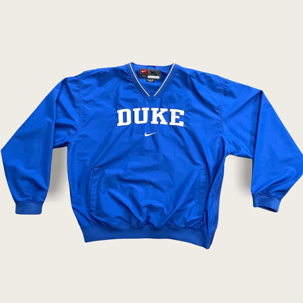 Vintage 90’s Nike Team Duke Blue Devils Center Check Pullover Windbreaker XL